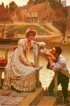 Courtship historical Regency Edmund Leighton Oil Paintings